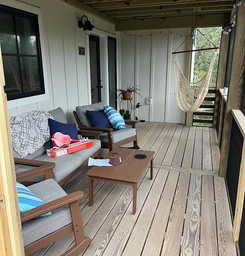 How to finish a screened porch ceiling, trim, and door details