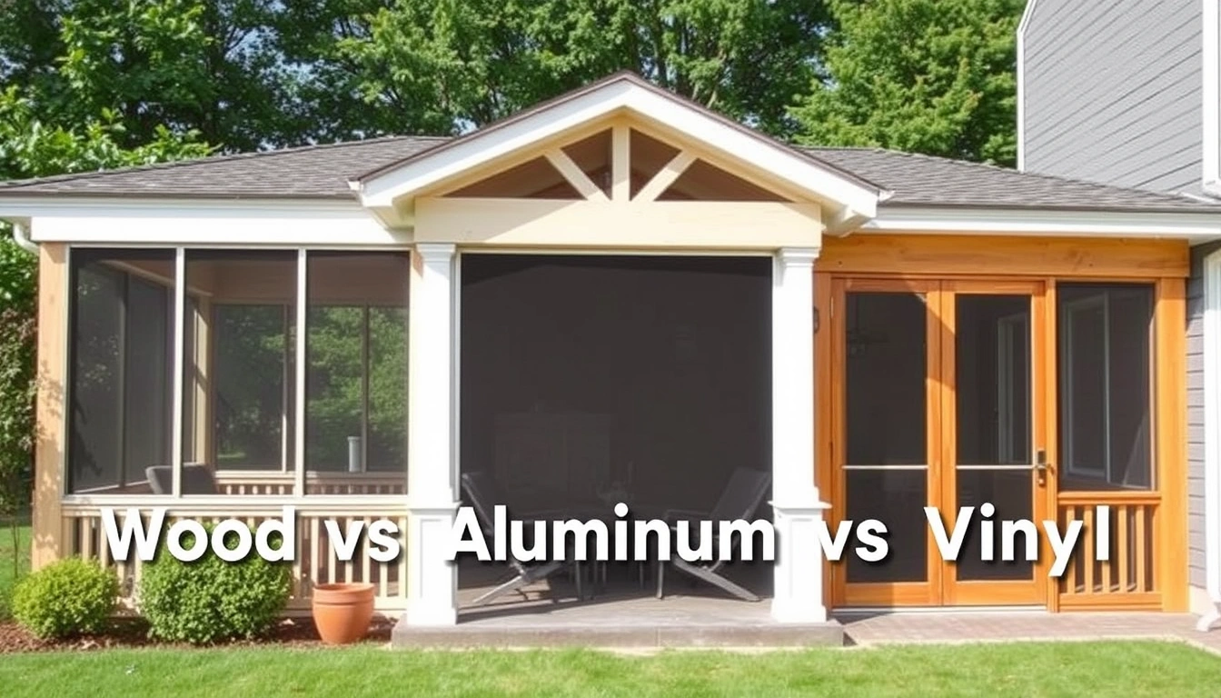 Screened porch framing materials: wood vs aluminum vs vinyl